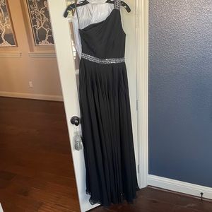 Elegant black floor length evening gown